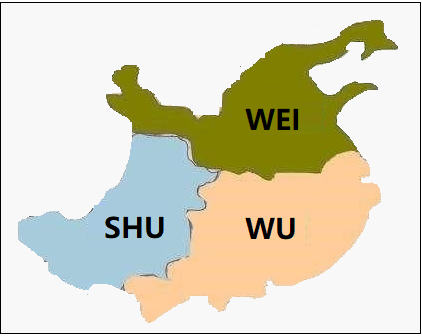 three kingdoms of china- map